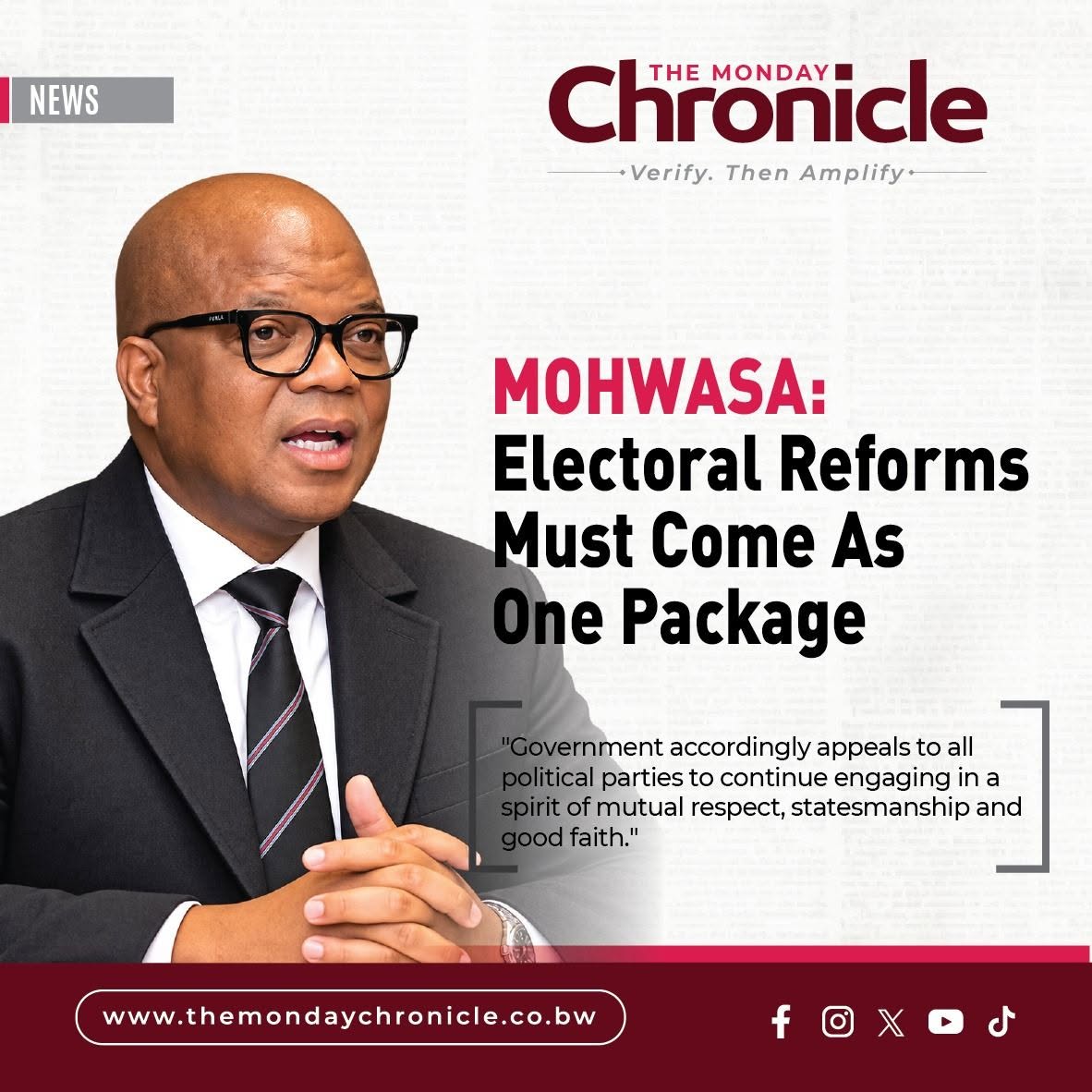 Mohwasa: Comprehensive Electoral Reforms Must Come As One Unified Package